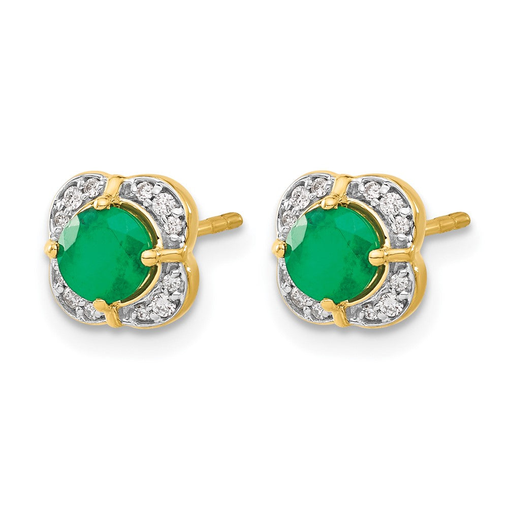 14k Diamond and Emerald Fancy Earrings
