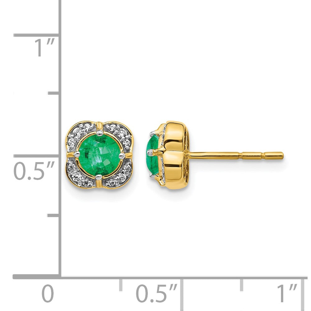 14k Diamond and Emerald Fancy Earrings