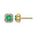14k Diamond and Emerald Fancy Earrings