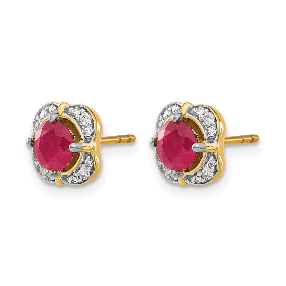 14k Diamond and Ruby Fancy Earrings