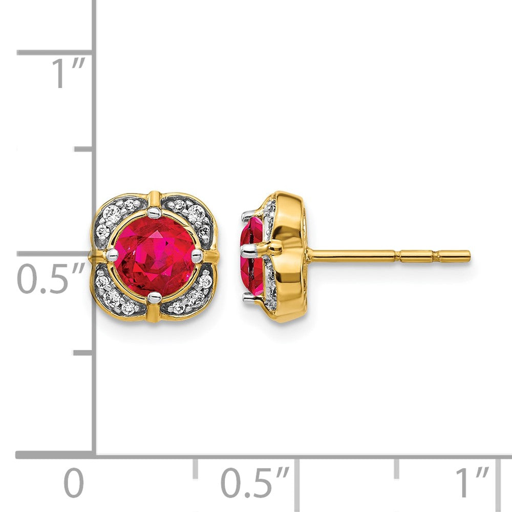 14k Diamond and Ruby Fancy Earrings