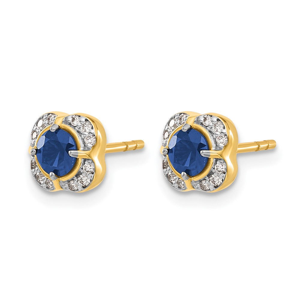 14k Diamond and Sapphire Fancy Earrings
