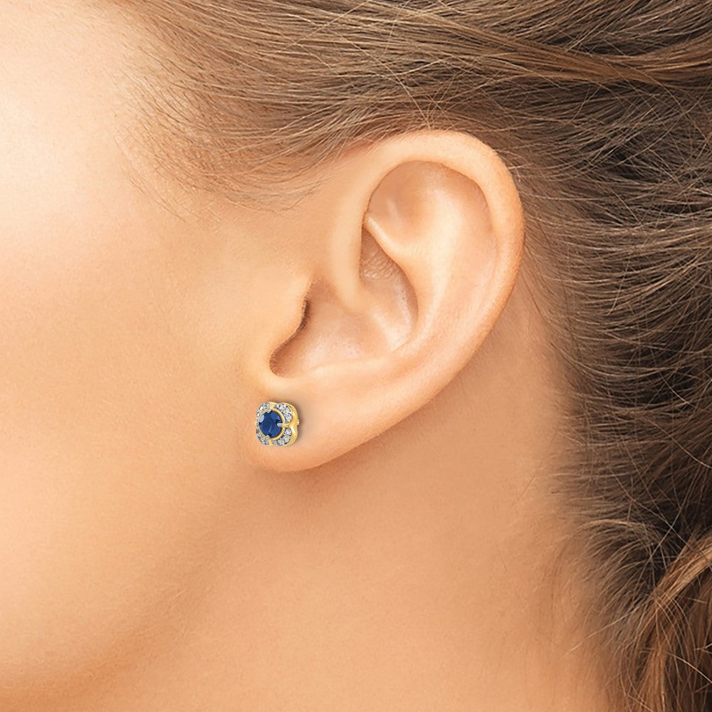 14k Diamond and Sapphire Fancy Earrings