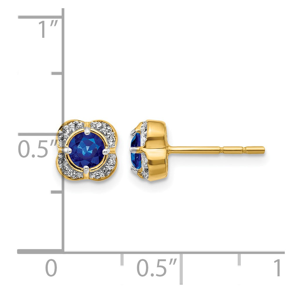 14k Diamond and Sapphire Fancy Earrings