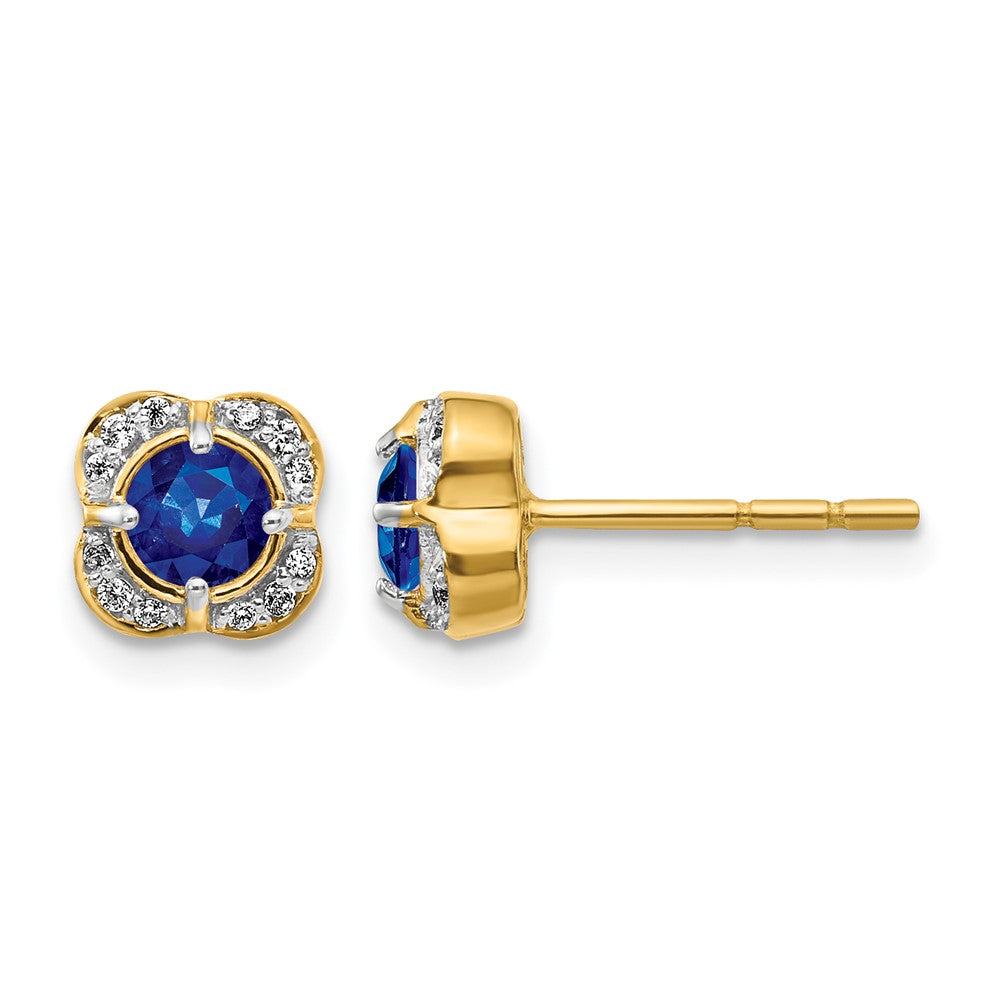 14k Diamond and Sapphire Fancy Earrings