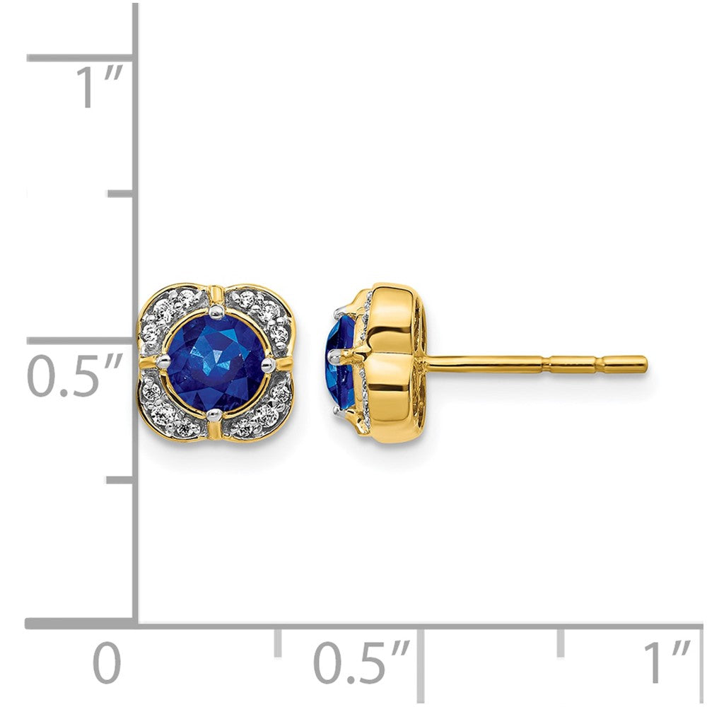 14k Diamond and Sapphire Fancy Earrings
