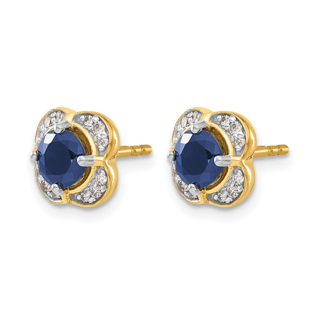 14k Diamond and Sapphire Fancy Earrings