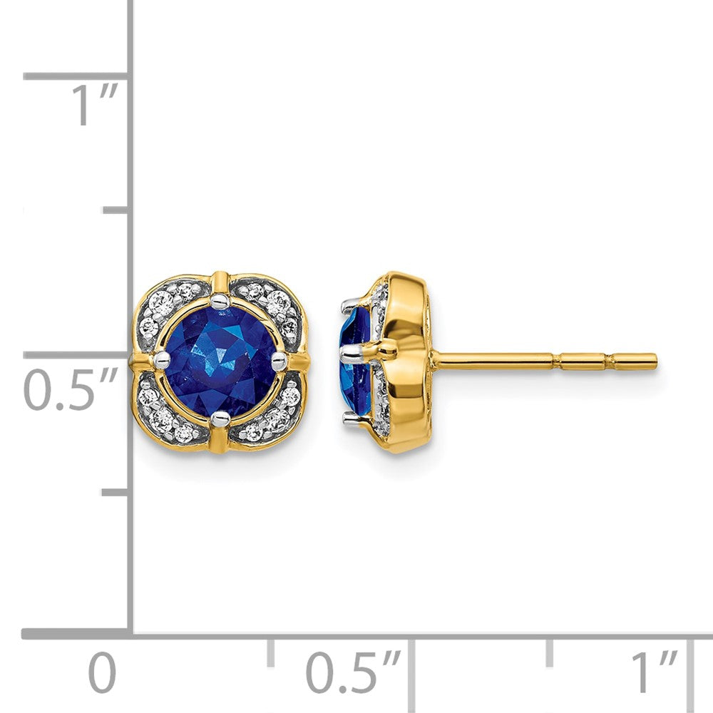 14k Diamond and Sapphire Fancy Earrings