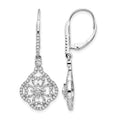 14k White Gold Diamond Fancy Leverback Earrings