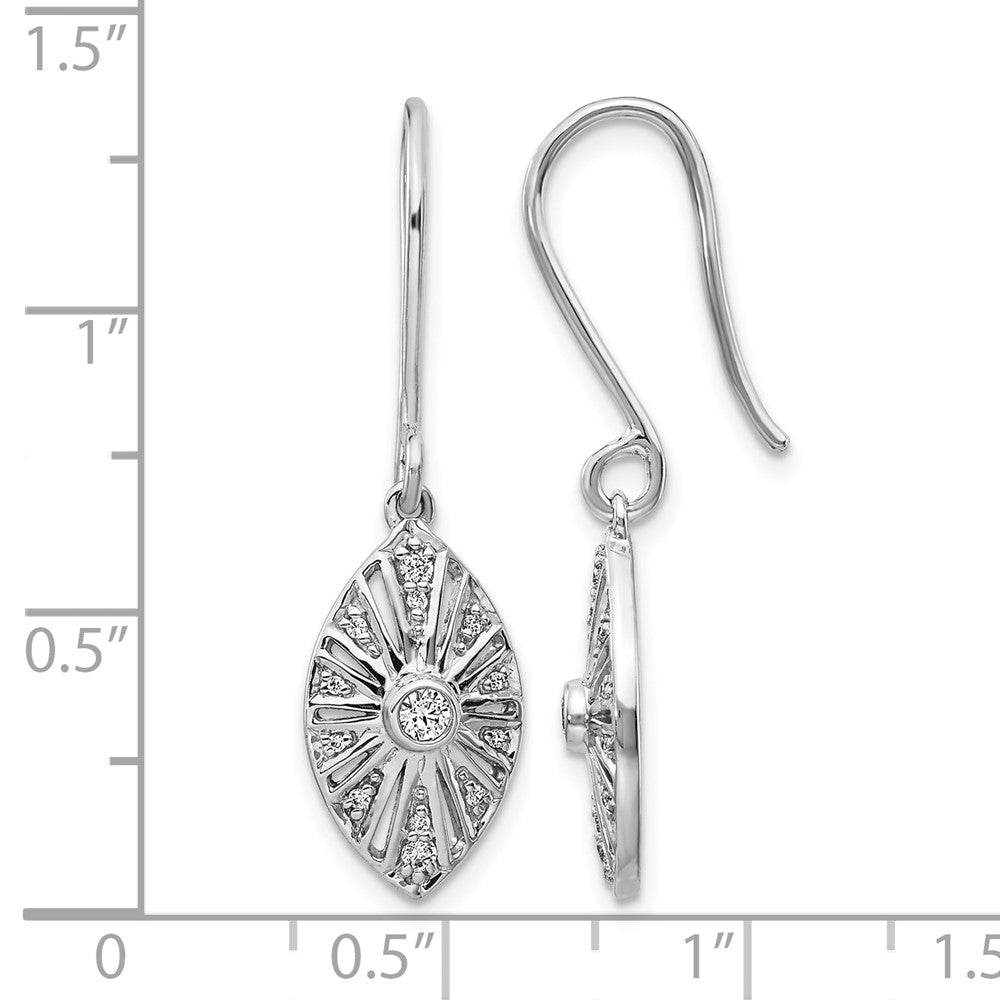 14k White Gold Diamond Vintage Dangle Earrings