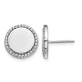 14k White Gold Diamond Fancy Circle Earrings