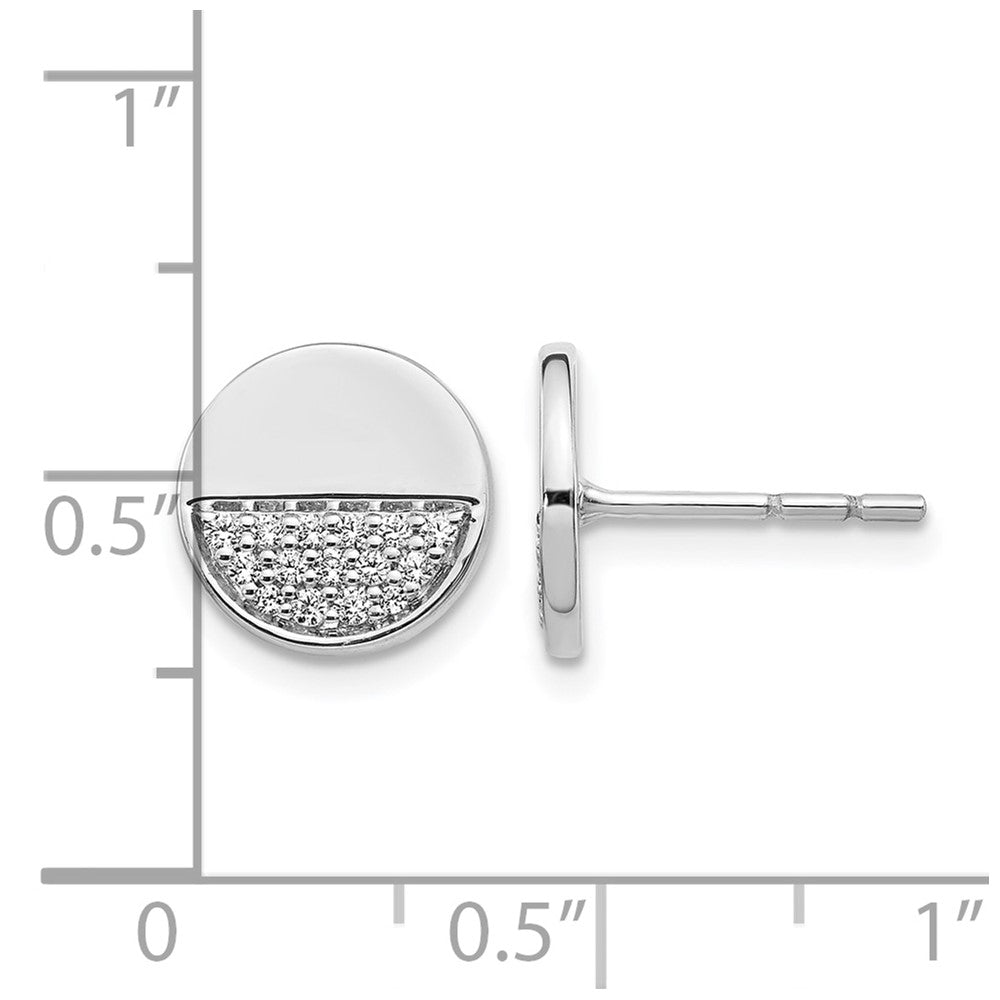 14k White Gold Diamond Fancy Circle Earrings