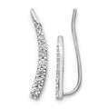 14k White Gold Diamond Ear Climber Earrings