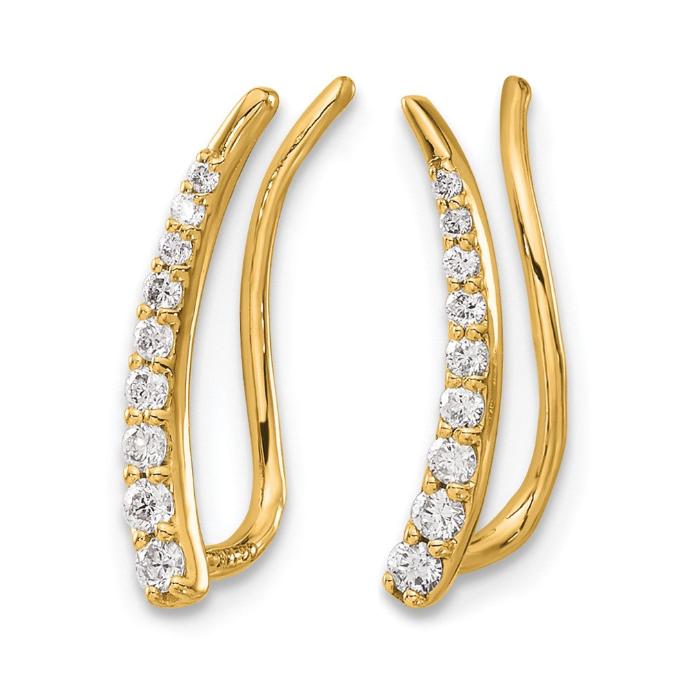 14k Diamond Ear Climber Earrings
