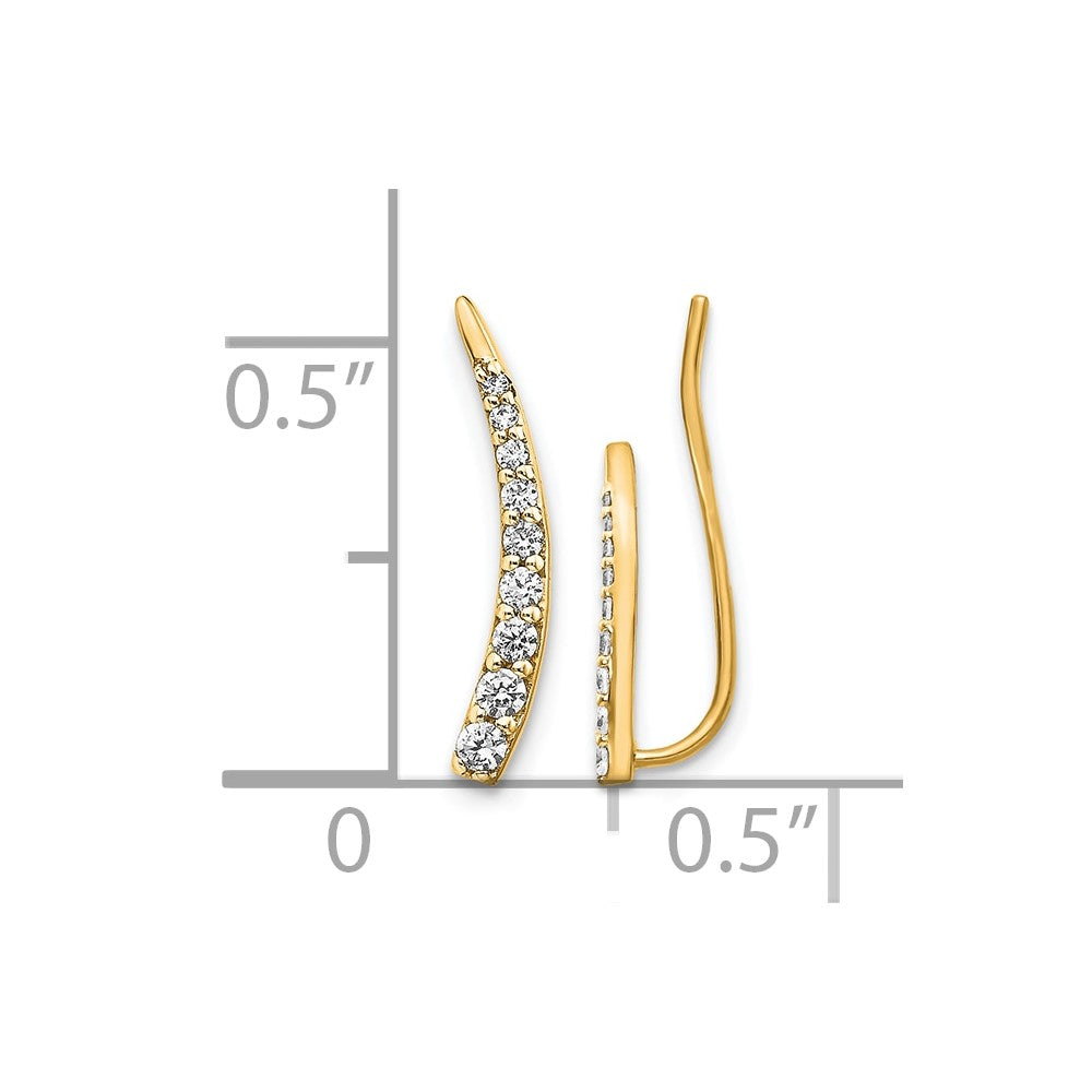 14k Diamond Ear Climber Earrings