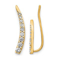 14k Diamond Ear Climber Earrings