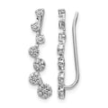 14k White Gold Diamond Ear Climber Earrings