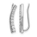 14k White Gold Diamond Ear Climber Earrings
