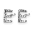 14k White Gold Diamond Initial E Earrings