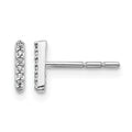 14k White Gold Diamond Initial I Earrings