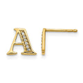 14k Diamond Initial A Earrings