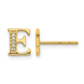 14k Diamond Initial E Earrings