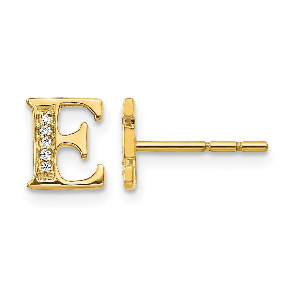 14k Diamond Initial E Earrings