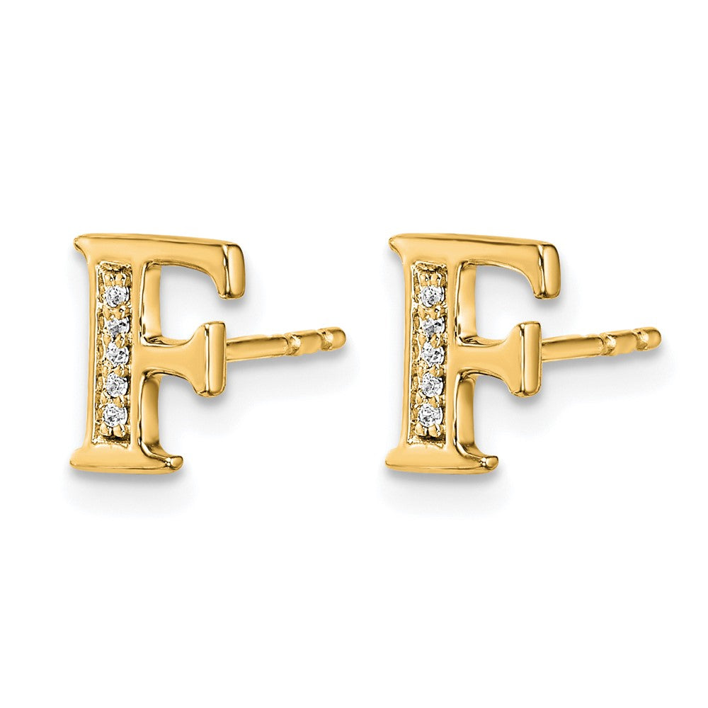14k Diamond Initial F Earrings