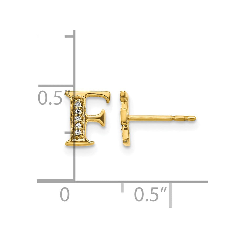 14k Diamond Initial F Earrings