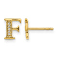 14k Diamond Initial F Earrings