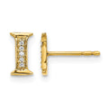 14k Diamond Initial I Earrings