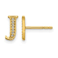 14k Diamond Initial J Earrings