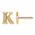 14k Diamond Initial K Earrings
