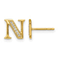 14k Diamond Initial N Earrings