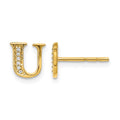 14k Diamond Initial U Earrings