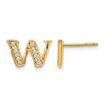 14k Diamond Initial W Earrings