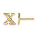 14k Diamond Initial X Earrings