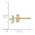 14k 3-stone Marquise Diamond Earrings