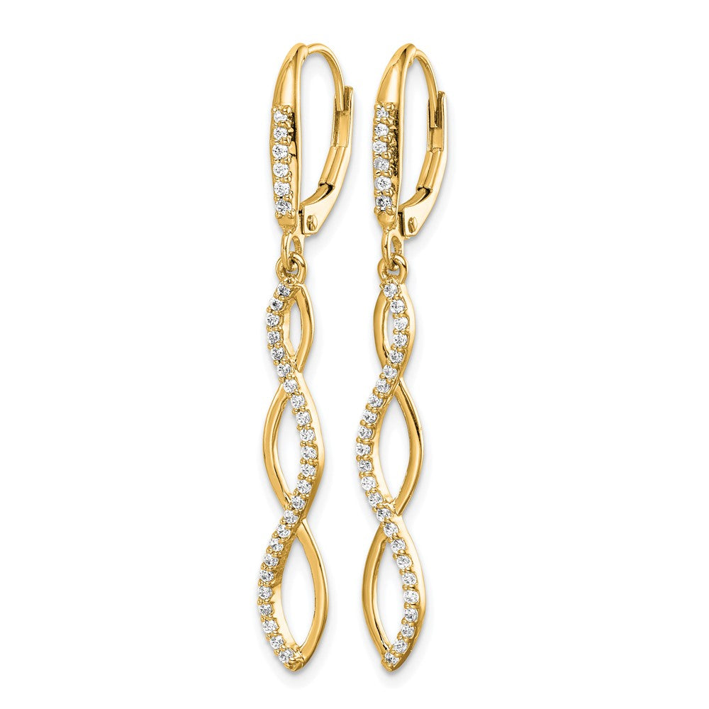 14k Diamond Leverback Earrings