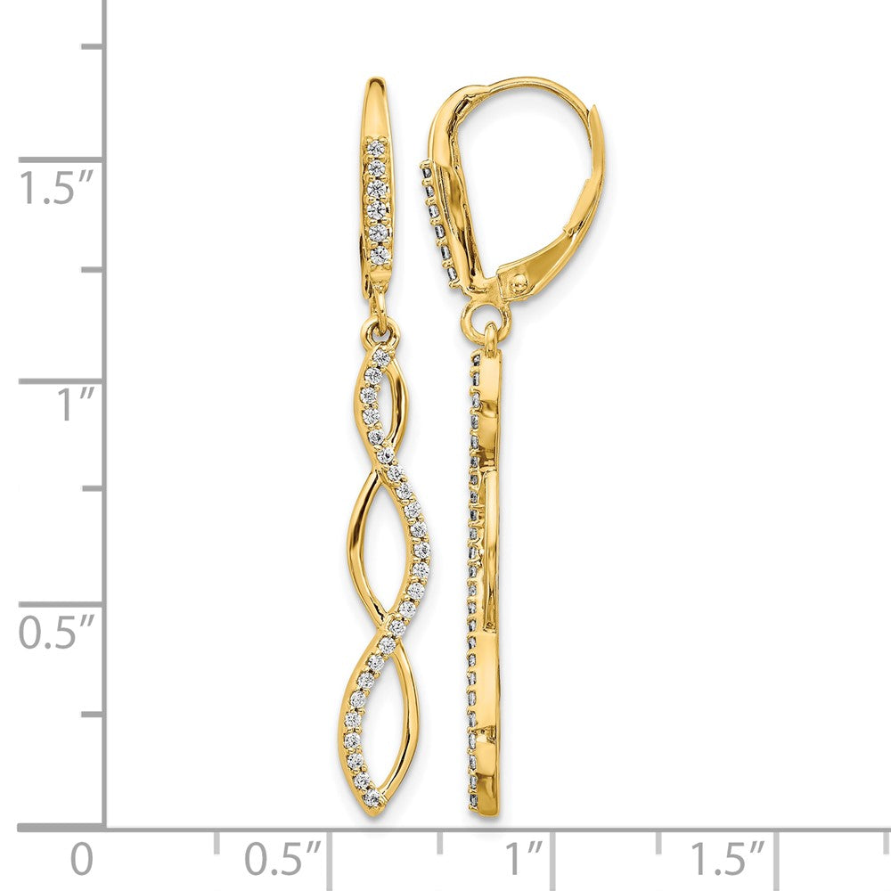 14k Diamond Leverback Earrings