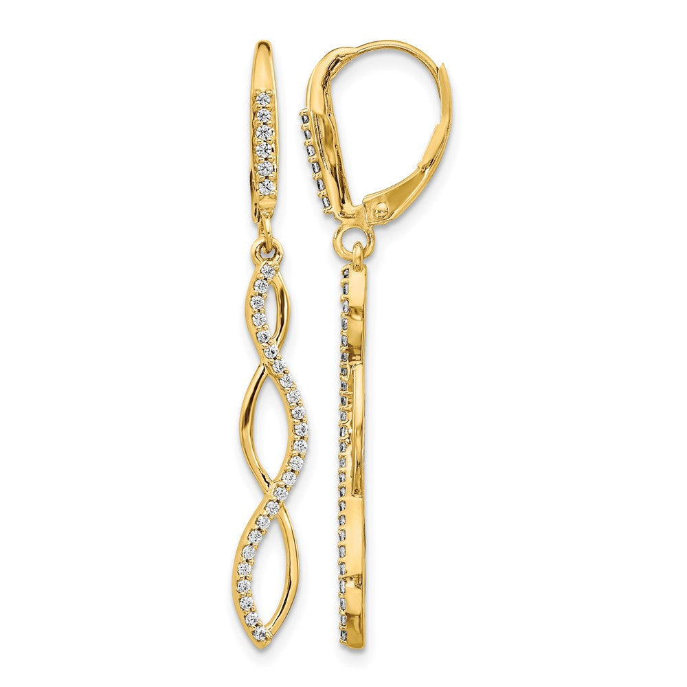14k Diamond Leverback Earrings