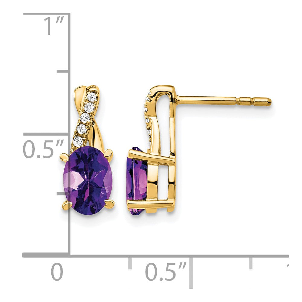 10k Amethyst and Diamond Earrings