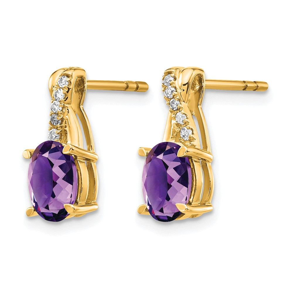 14k Amethyst and Diamond Earrings