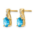 10k Blue Topaz and Diamond Earrings