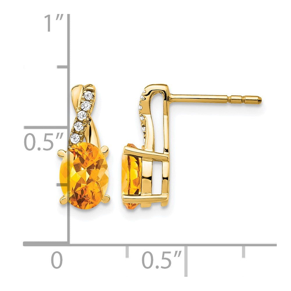 10k Citrine and Diamond Earrings