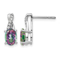 14k White Gold Mystic Fire Topaz and Diamond Earrings