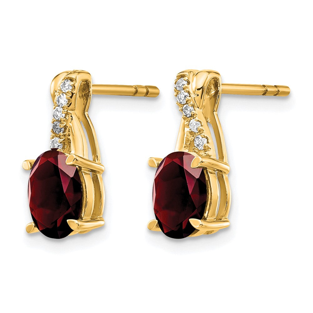 14KY Garnet and Diamond Earrings