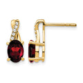 14KY Garnet and Diamond Earrings