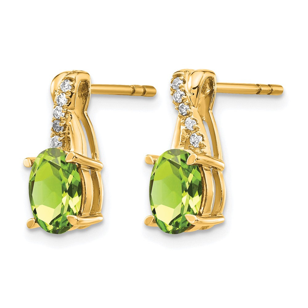 14k Peridot and Diamond Earrings