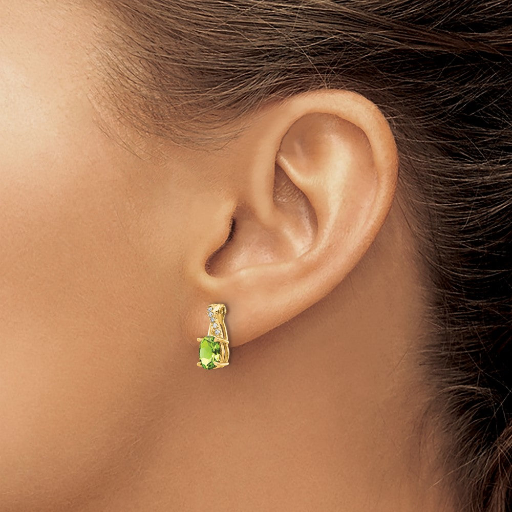 14k Peridot and Diamond Earrings